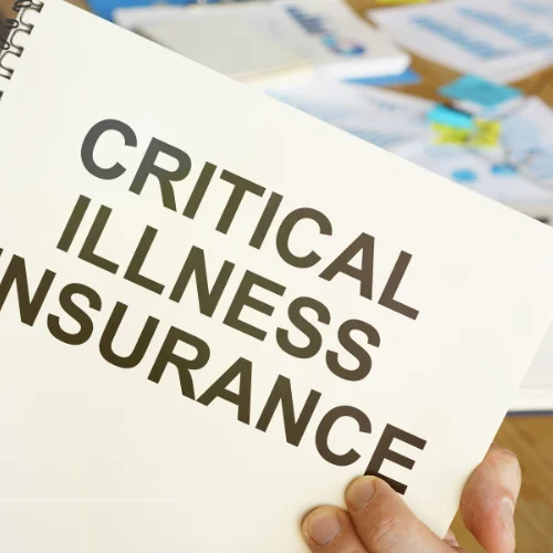 Critical illness document in brokers hand